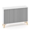 Policová skriňa ALFA ROOT s del.priečkou, žalúziové dvere RAL9010, 1 polica, 120x45x88,7cm, biela